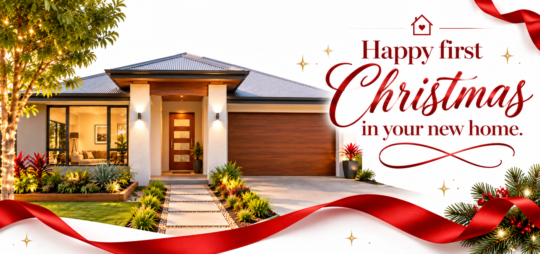 Happy first Christmas in your new home card for real estate clients