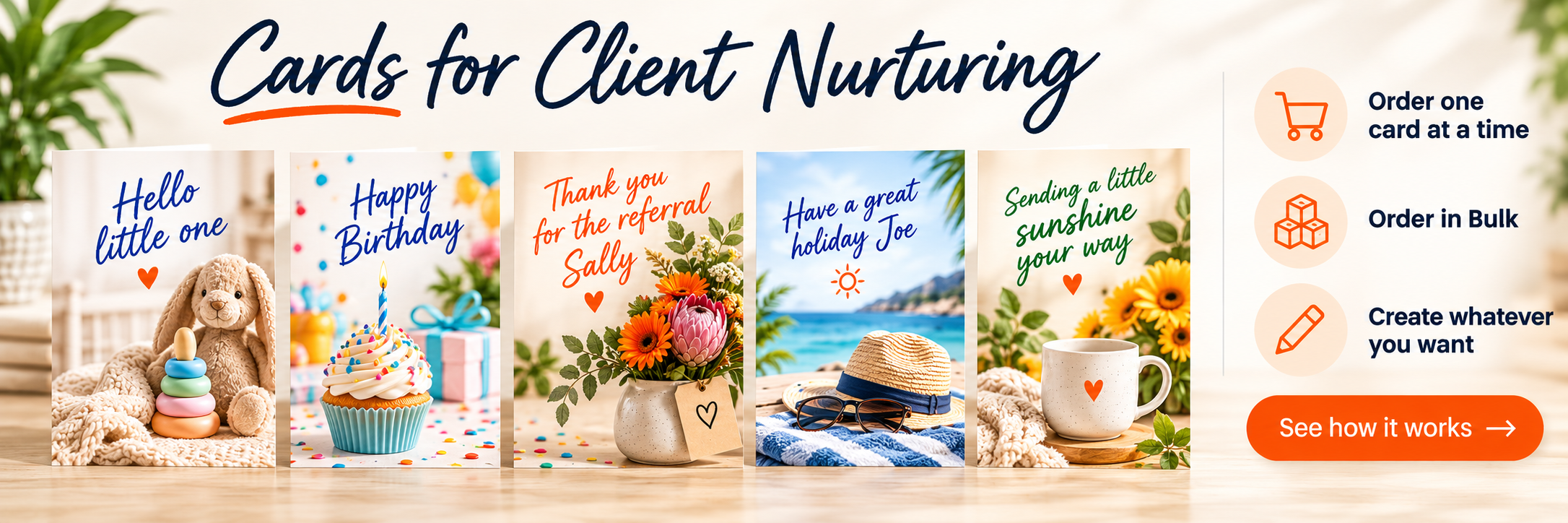 Client nurturing greeting card collection