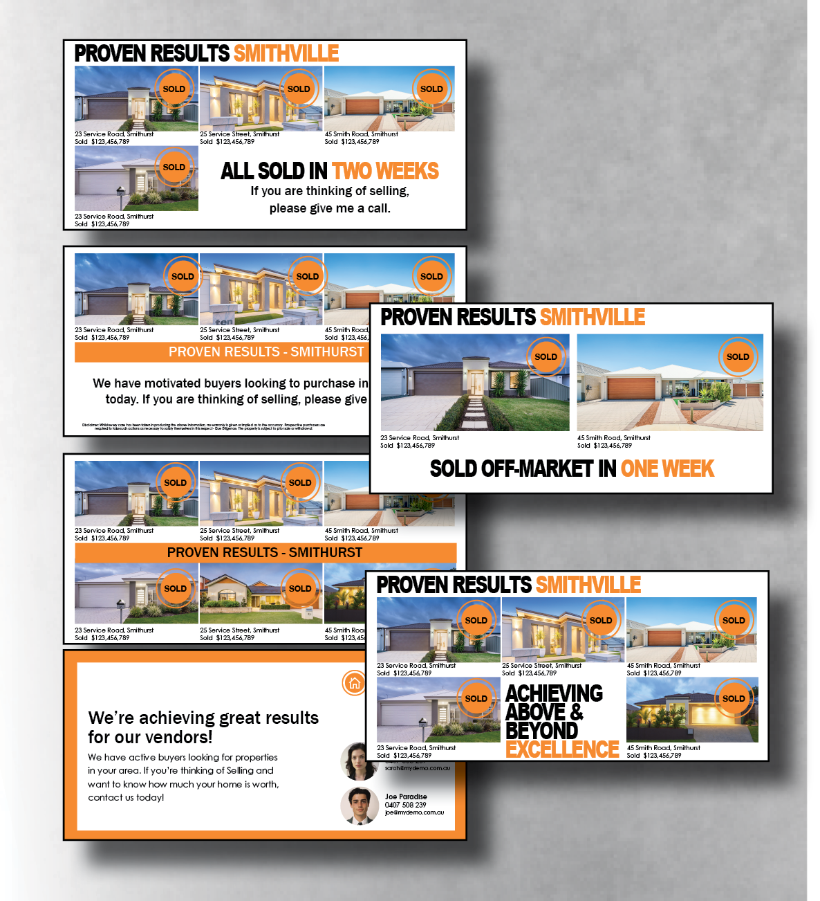 Just Listed and Just Sold Examples