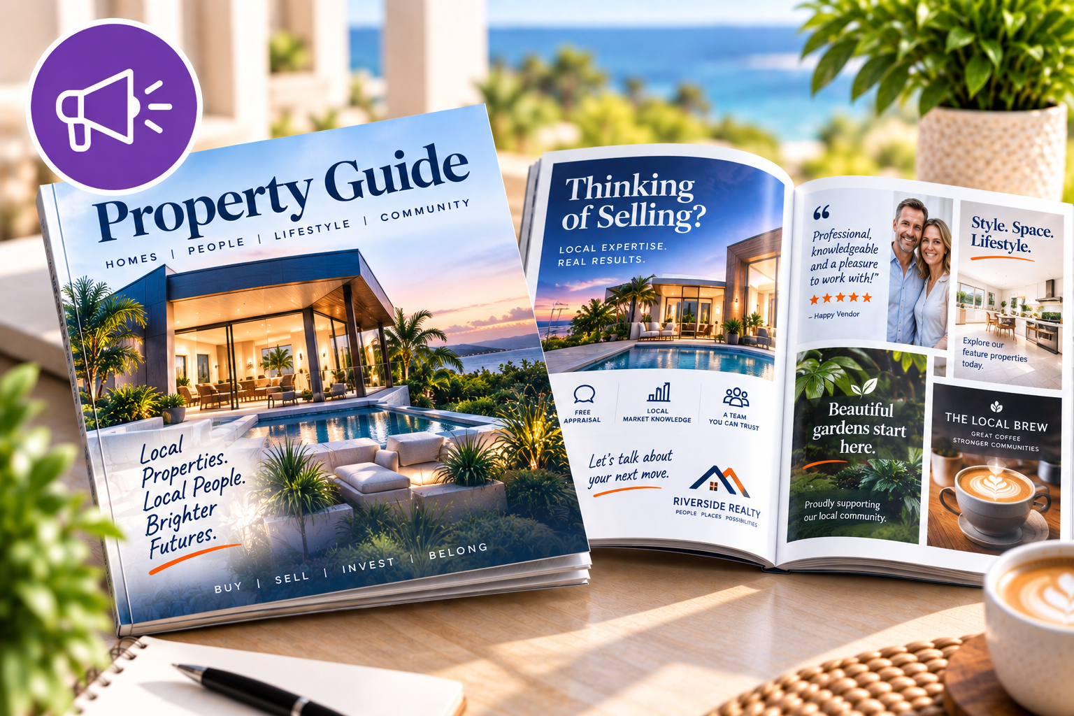 Advertising and promotions pages for real estate Property Magazines