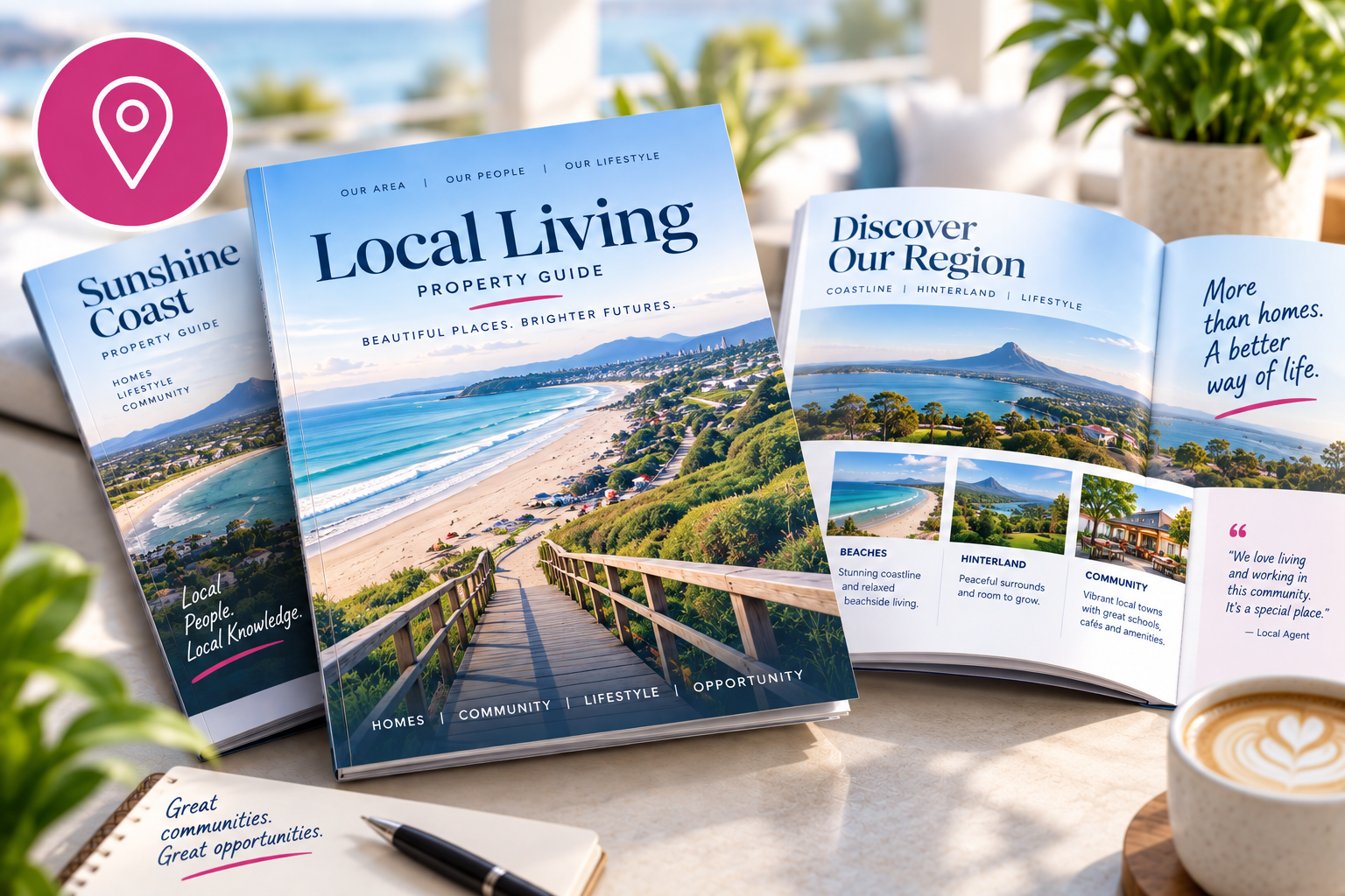 Local suburb and regional property guide magazine variations