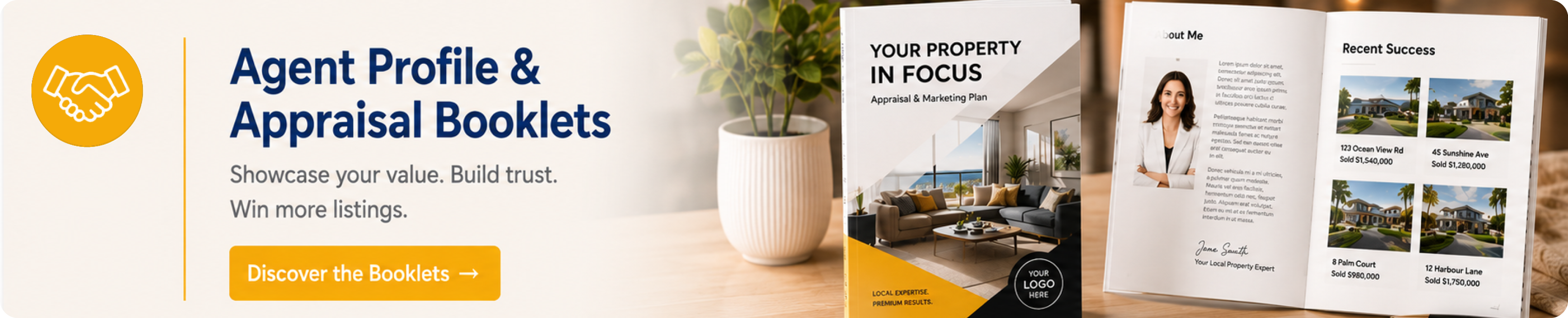 Agent Profile and Appraisal Booklets for real estate agents