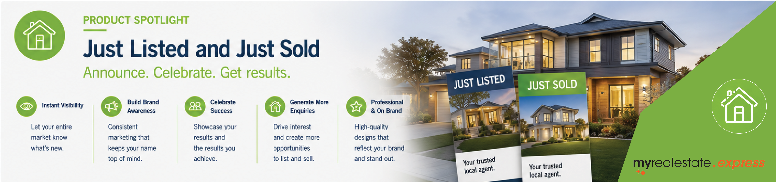 Trackable QR codes and statistics reporting for real estate Just Listed, Just Sold and Results Drops