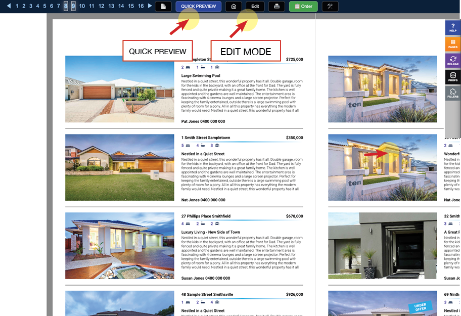 Edit Mode and Quick Preview for magazines