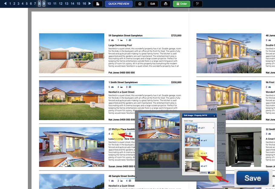 Swap out photos from within the magazine preview screen